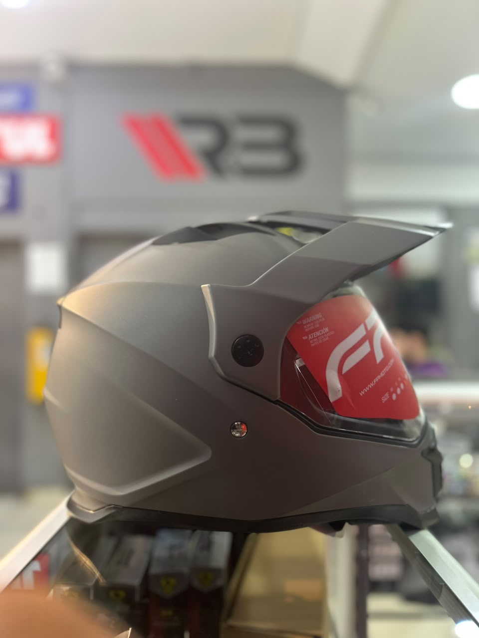 Gray helmet for bikers